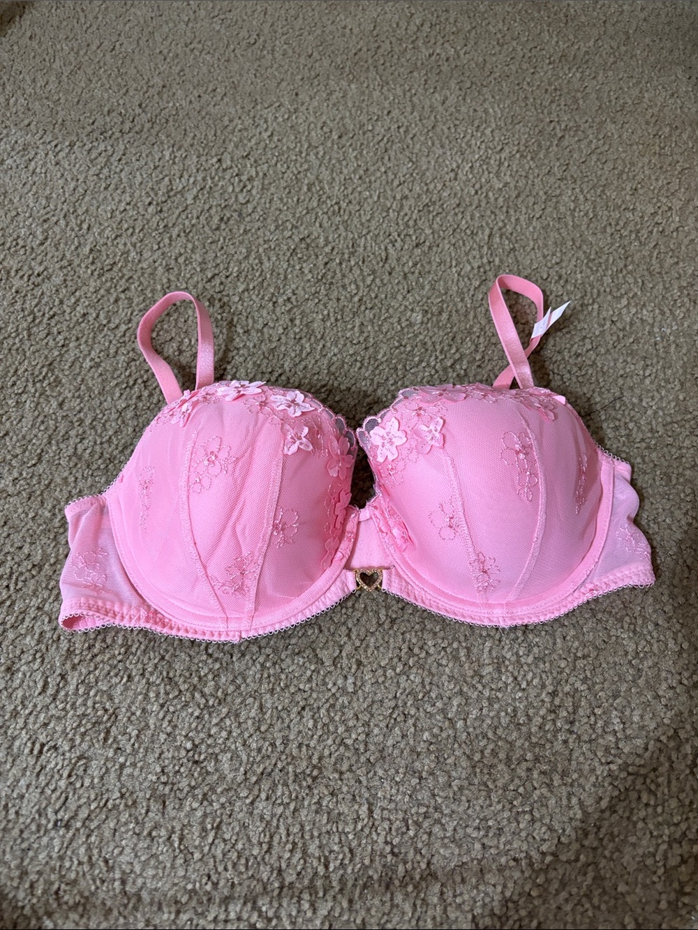 Victoria's Secret Pink Embroidered Lace Underwire Bra